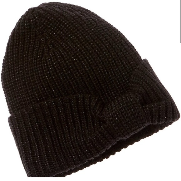 NWT Kate Spade Black Shimmer Bow Beanie - Picture 6 of 6